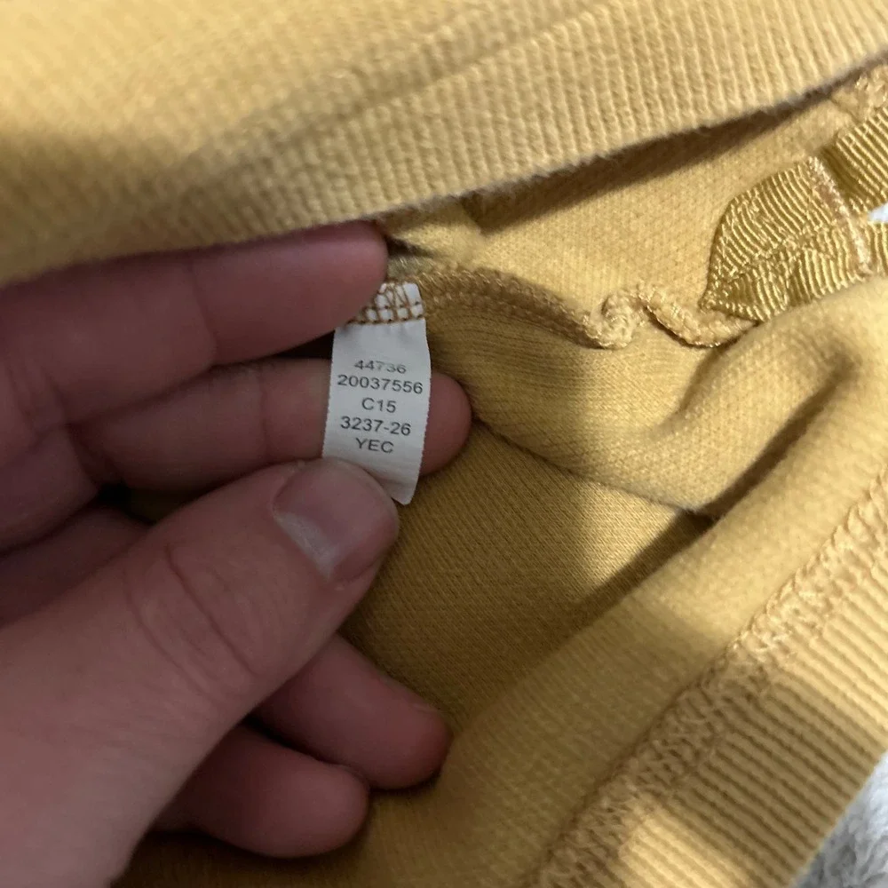Duluth Trading Co Quarter Zip Pullover Mens XLT Mustard Yellow Ribbed Cotton